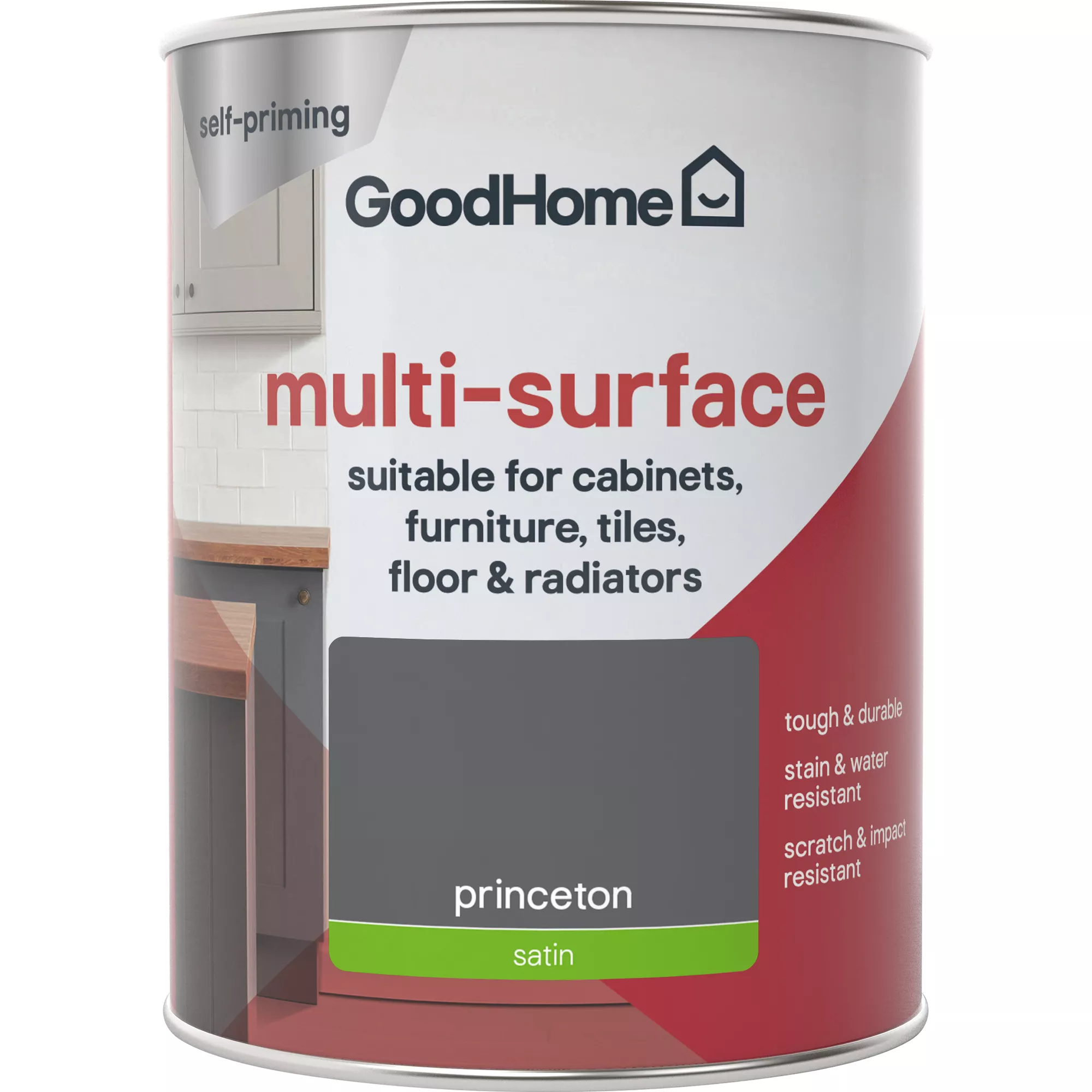 GoodHome Durable Princeton Satin Multi-surface Paint, 750ml 5 GoodHome Durable Princeton Satin Multi-surface Paint, 750ml - Image 3