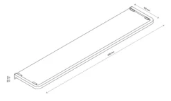 GoodHome Elland Matt Black Steel & Tempered Glass Wall-mounted Bathroom Shelf, (L)600mm (D)120mm (H) 20mm 9 GoodHome Elland Matt Black Steel & Tempered Glass Wall-mounted Bathroom Shelf, (L)600mm (D)120mm (H) 20mm -Trade point goodhome elland matt black steel tempered glass wall mounted bathroom shelf l 600mm d 120mm h 20mm5059340107288 01t