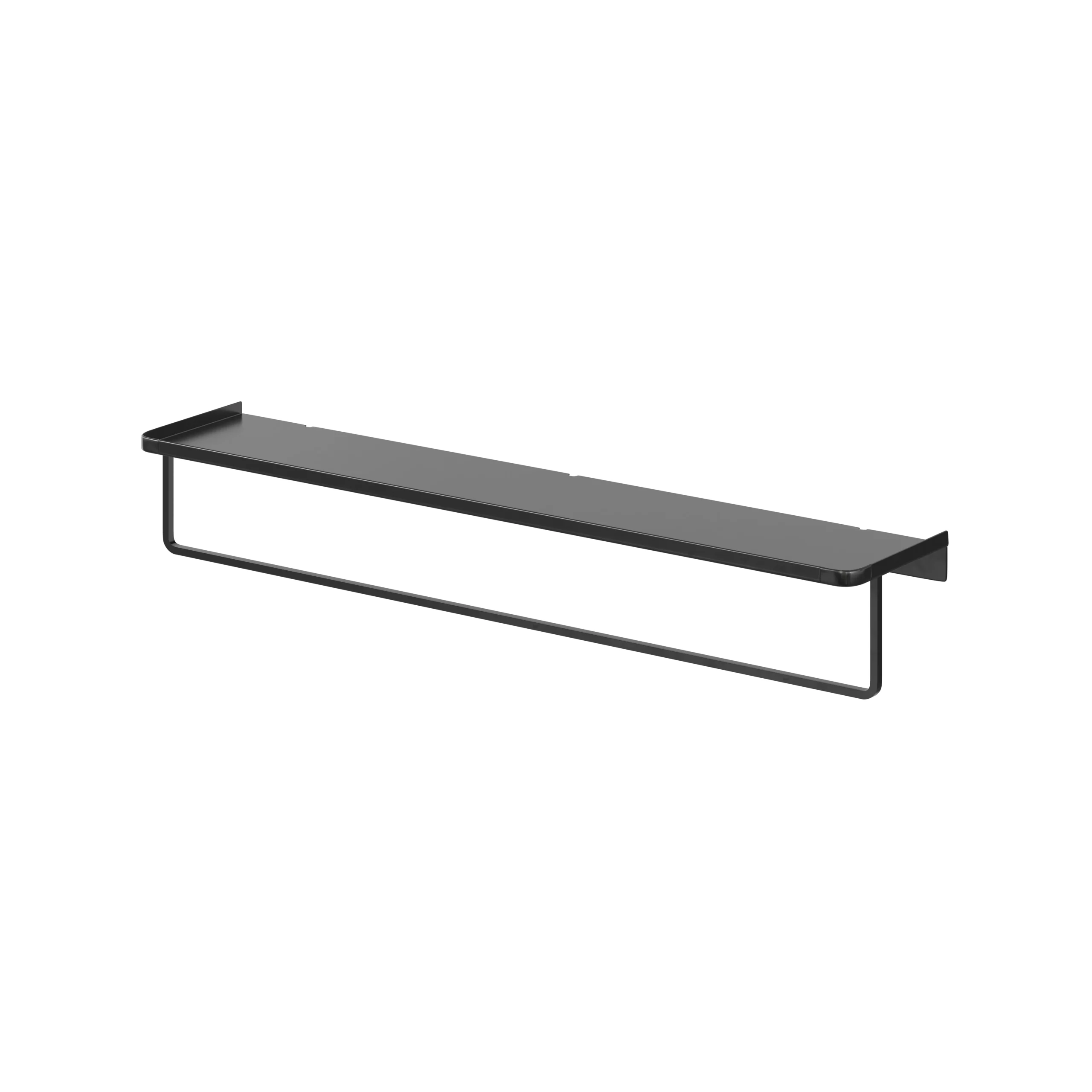 GoodHome Elland Matt Black Steel Wall-mounted Bathroom Shelf, (L)600mm (D)120mm (H) 90mm 3 GoodHome Elland Matt Black Steel Wall-mounted Bathroom Shelf, (L)600mm (D)120mm (H) 90mm