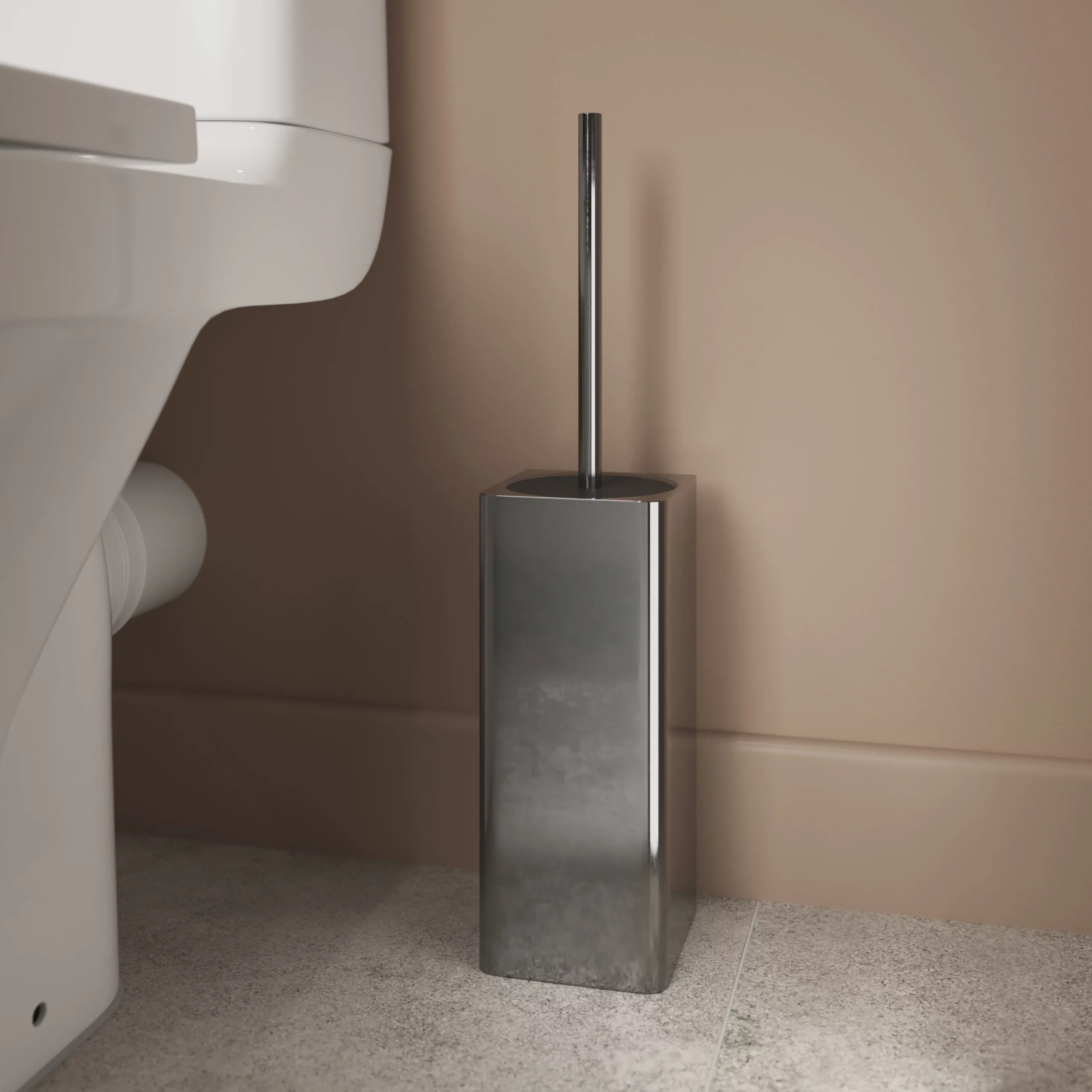 GoodHome Elland Polypropylene (PP), Stainless Steel & Thermoplastic Rubber Silver Effect Toilet Brush & Holder 5 GoodHome Elland Polypropylene (PP), Stainless Steel & Thermoplastic Rubber Silver Effect Toilet Brush & Holder - Image 3