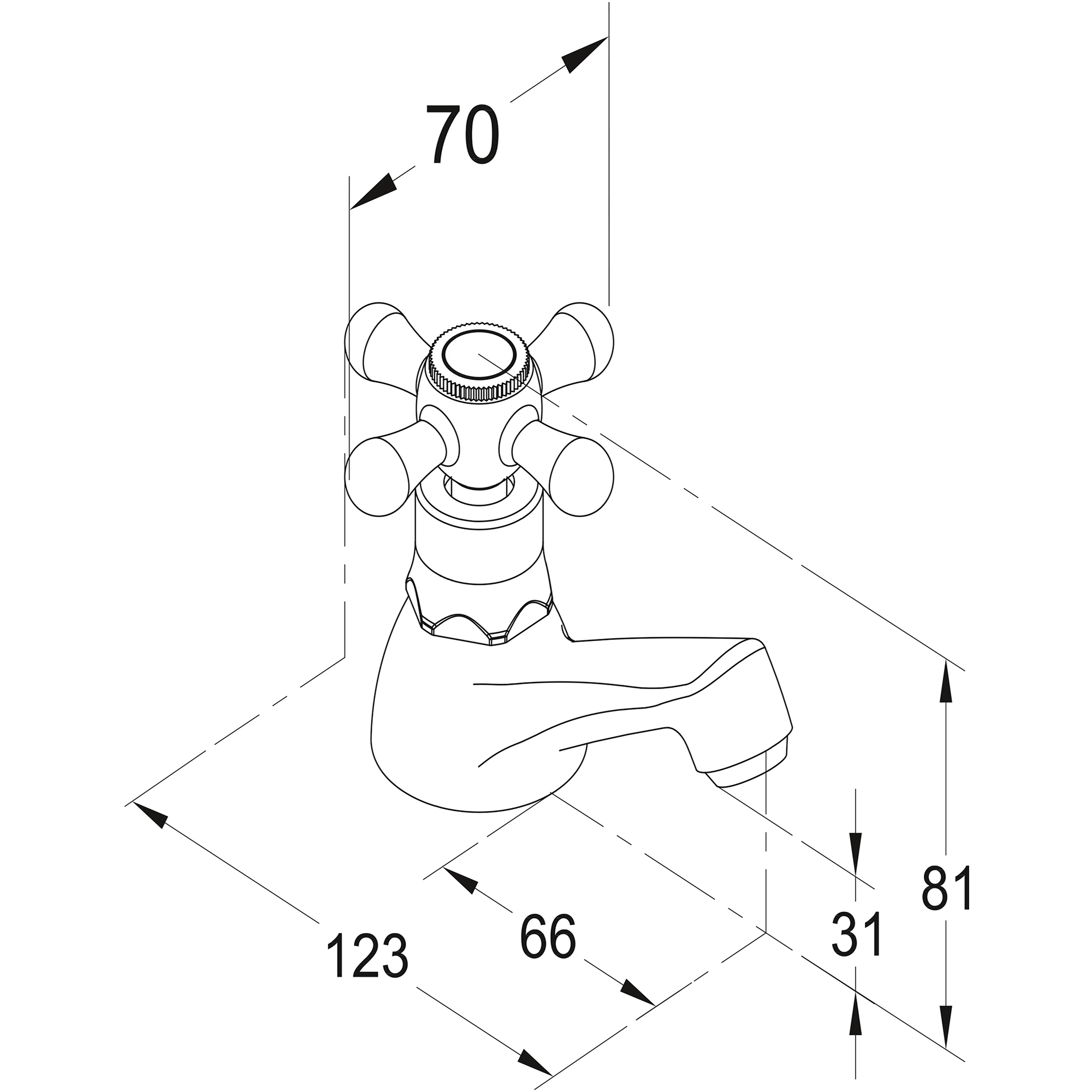 GoodHome Etel Traditional Basin Pillar Tap 6 GoodHome Etel Traditional Basin Pillar Tap - Image 4