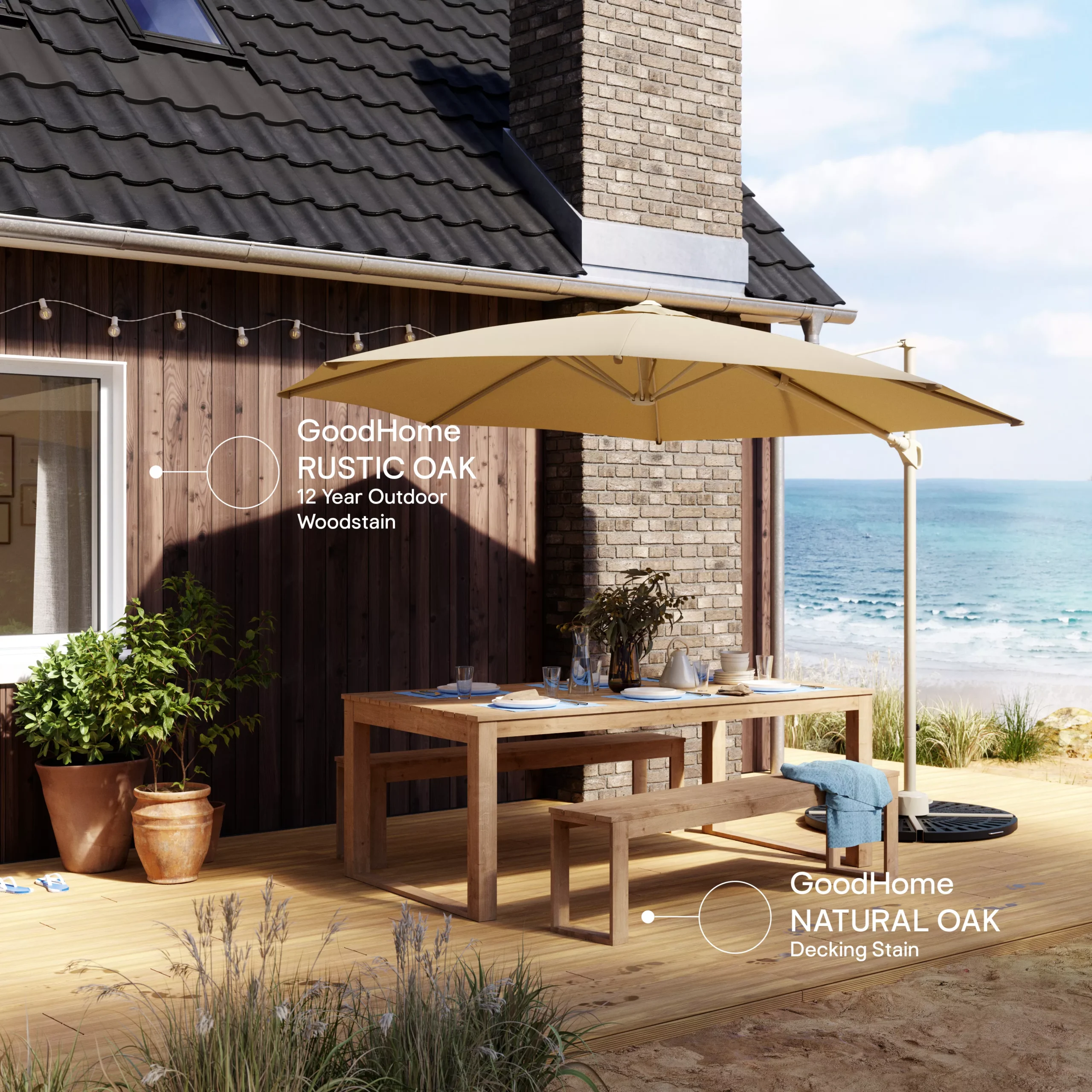 GoodHome Extreme Outdoor Rustic Oak Satin Quick Dry Wood Stain, 750ml 7 GoodHome Extreme Outdoor Rustic Oak Satin Quick Dry Wood Stain, 750ml - Image 5