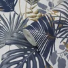 GoodHome Ferula Blue Tropical Leaves Textured Wallpaper -Trade point goodhome ferula blue tropical leaves textured wallpaper3663602561446 36c bq