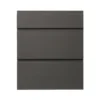 GoodHome Garcinia Gloss Anthracite Integrated Handle Drawer Front (W)600mm, Pack Of 3 -Trade point goodhome garcinia gloss anthracite integrated handle drawer front w 600mm pack of 33663602652205 02c bq