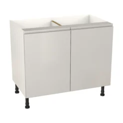 GoodHome Garcinia Gloss Light Grey Integrated Handle Base Kitchen Cabinet (W)1000mm (H)720mm