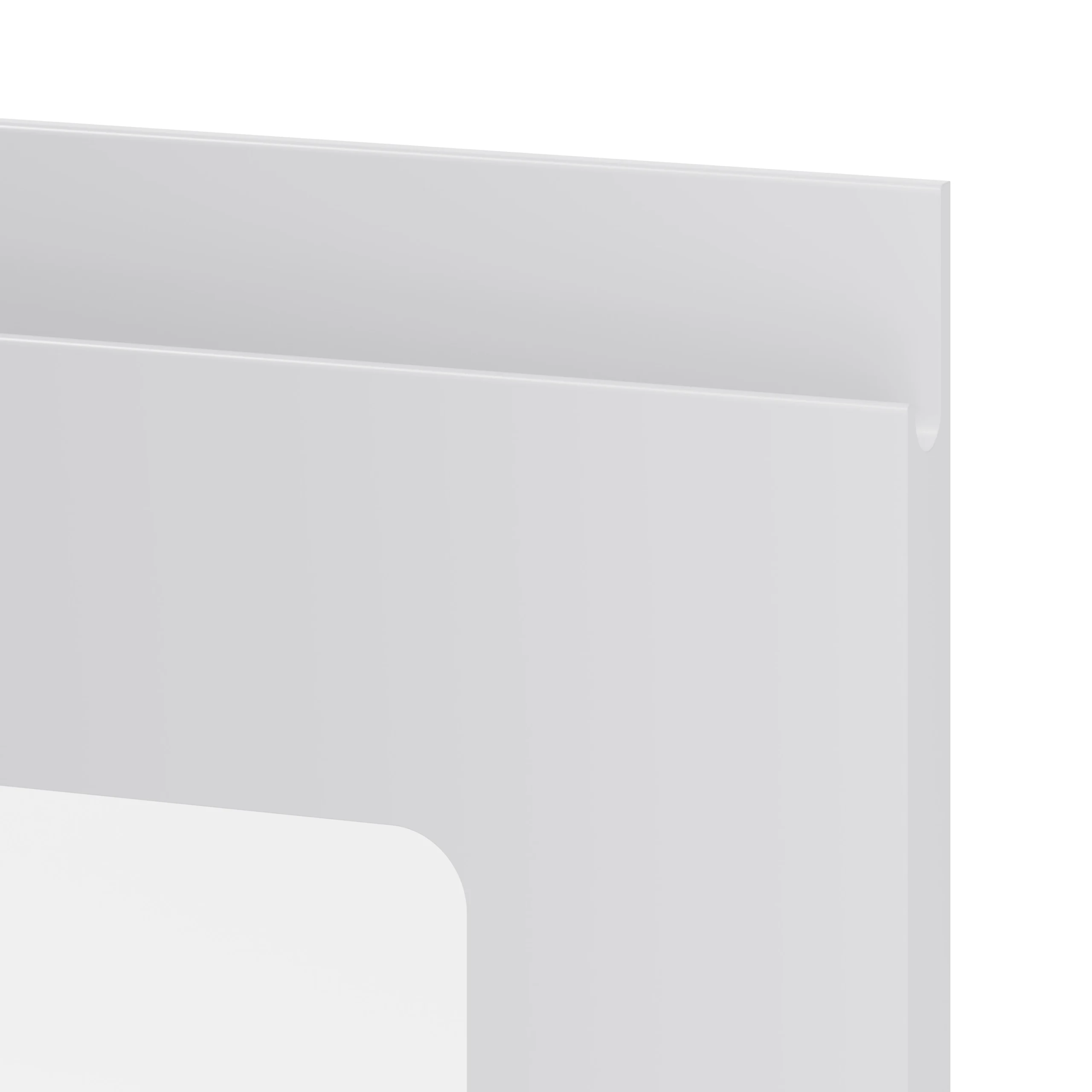 GoodHome Garcinia Gloss Light Grey Integrated Handle Glazed Cabinet Door (W)300mm (H)715mm (T)19mm 5 GoodHome Garcinia Gloss Light Grey Integrated Handle Glazed Cabinet Door (W)300mm (H)715mm (T)19mm - Image 3