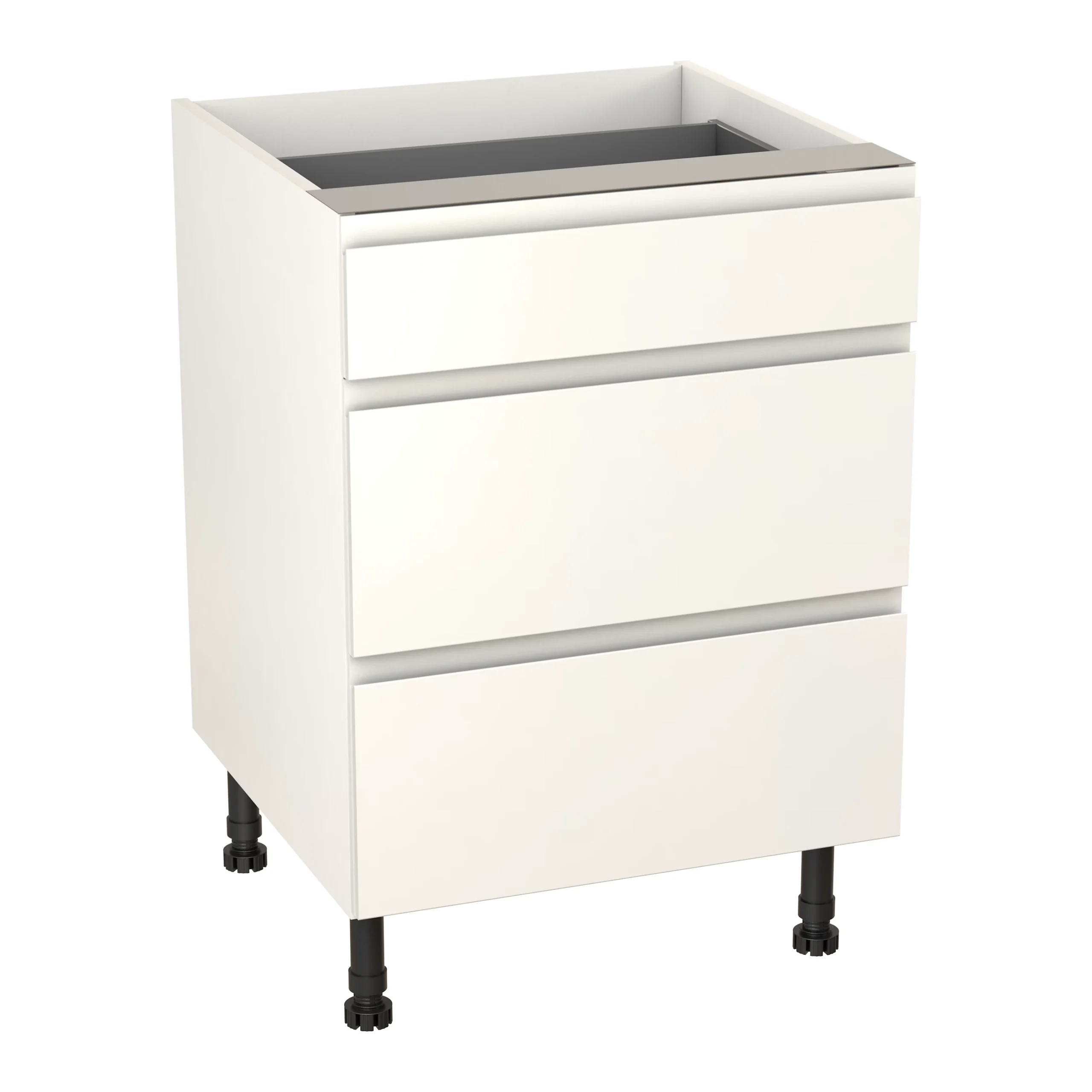 GoodHome Garcinia Gloss White Integrated Handle Base Kitchen Cabinet (W)600mm (H)720mm 3 GoodHome Garcinia Gloss White Integrated Handle Base Kitchen Cabinet (W)600mm (H)720mm