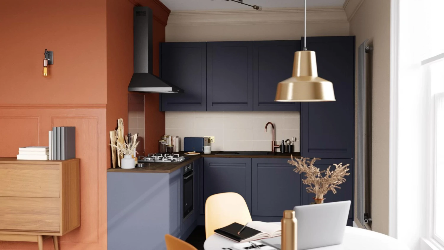 GoodHome Garcinia Matt Navy Blue Blanking Panel (H)870mm (W)590mm 4 GoodHome Garcinia Matt Navy Blue Blanking Panel (H)870mm (W)590mm - Image 2