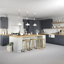 GoodHome Garcinia Matt Stone Integrated Handle Shaker Tall Wall Cabinet Door (W)150mm (H)895mm (T)20mm -Trade point goodhome garcinia matt stone integrated handle shaker tall wall cabinet door w 150mm h 895mm t 20mm5059340129051 21i