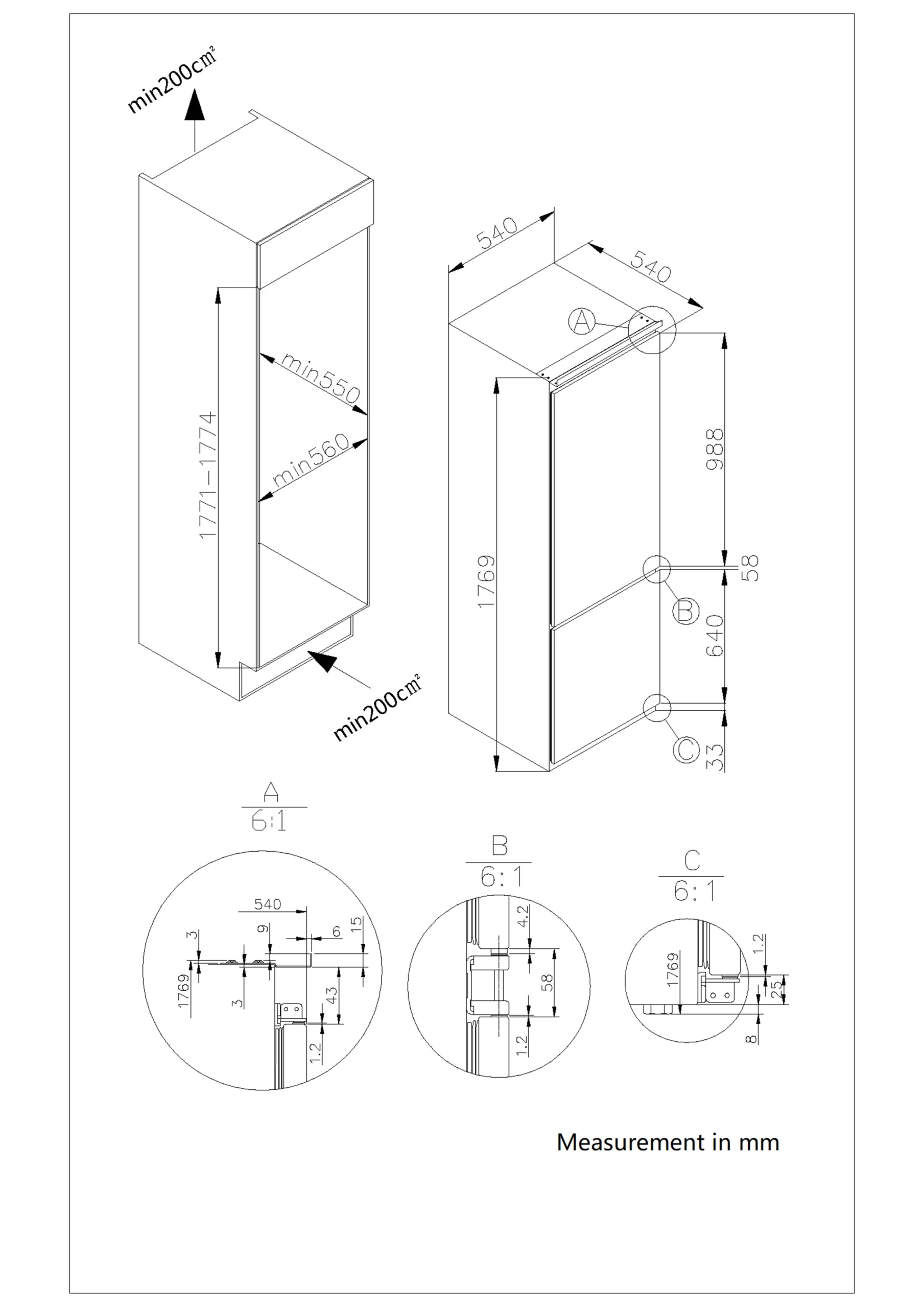 GoodHome GHBI7030FFUK 70:30 Classic Integrated Automatic Defrost Fridge Freezer - White 5 GoodHome GHBI7030FFUK 70:30 Classic Integrated Automatic Defrost Fridge Freezer - White - Image 3