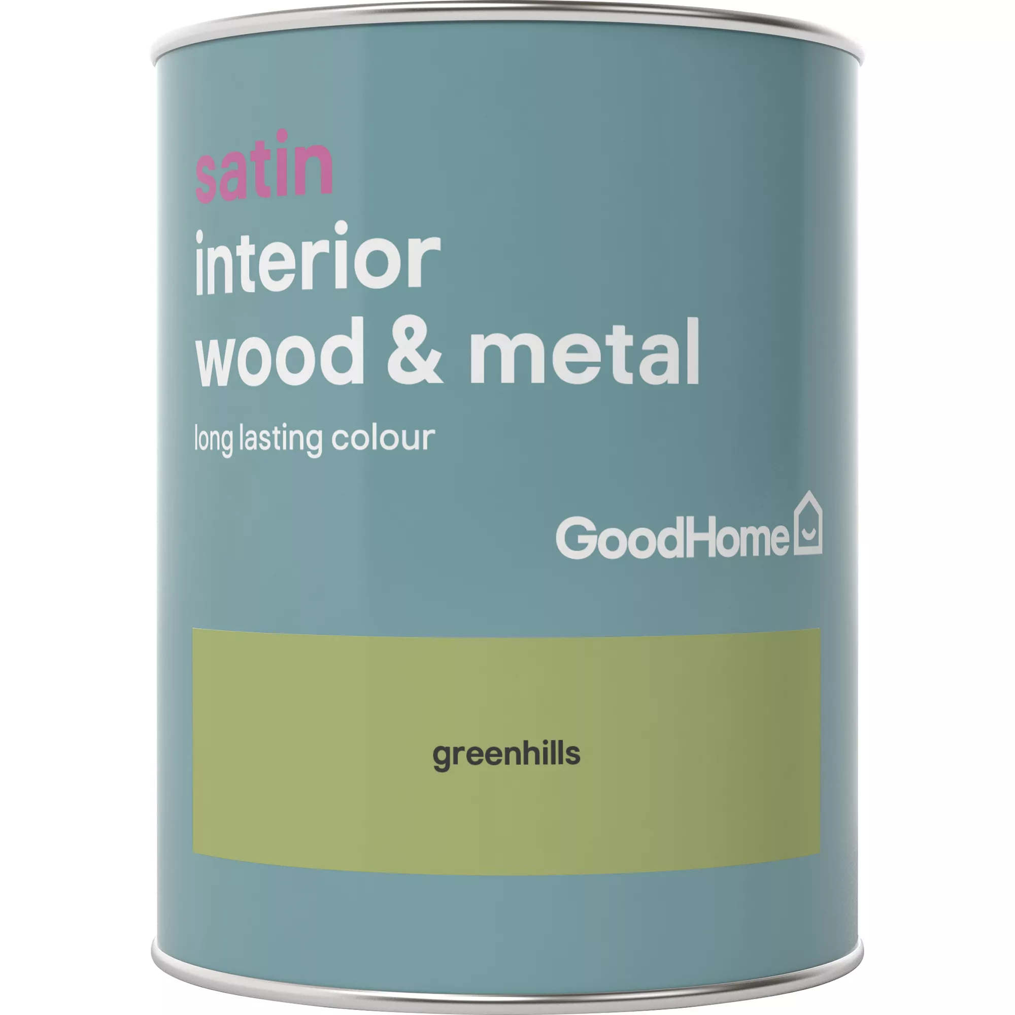 GoodHome Greenhills Satin Metal & Wood Paint, 750ml 4 GoodHome Greenhills Satin Metal & Wood Paint, 750ml - Image 2