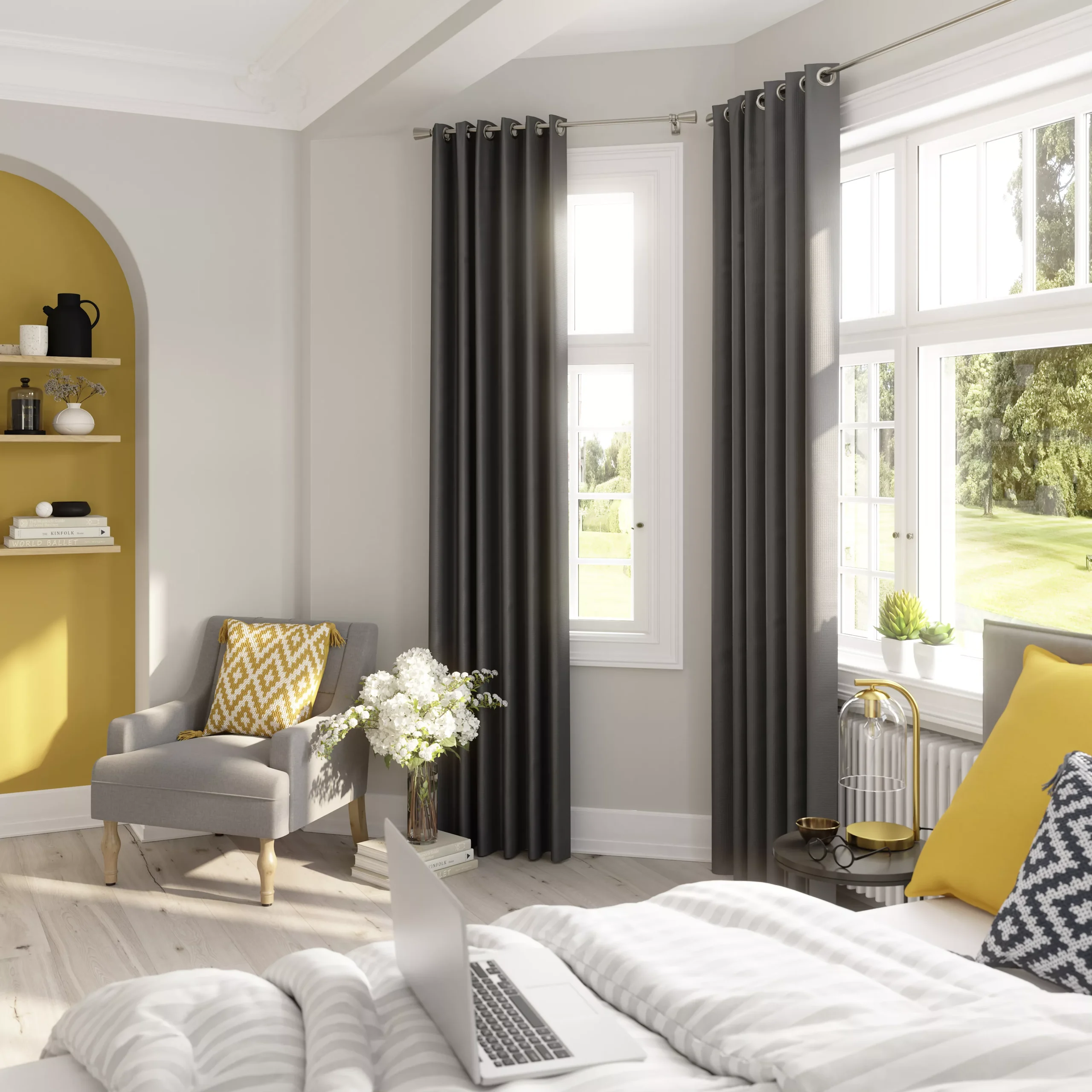 GoodHome Gunnar Yellow Geometric Indoor Cushion (L)45cm X (W)45cm 8 GoodHome Gunnar Yellow Geometric Indoor Cushion (L)45cm X (W)45cm - Image 6