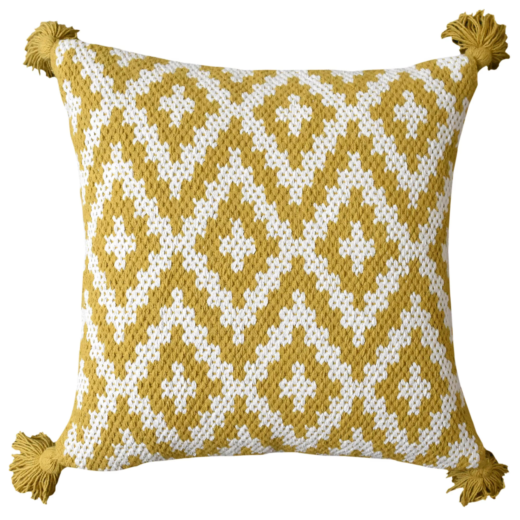 GoodHome Gunnar Yellow Geometric Indoor Cushion (L)45cm X (W)45cm 3 GoodHome Gunnar Yellow Geometric Indoor Cushion (L)45cm X (W)45cm