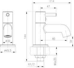 GoodHome Hoffell Contemporary Basin Pillar Tap 12 GoodHome Hoffell Contemporary Basin Pillar Tap -Trade point goodhome hoffell contemporary basin pillar tap3663602662419 05bq
