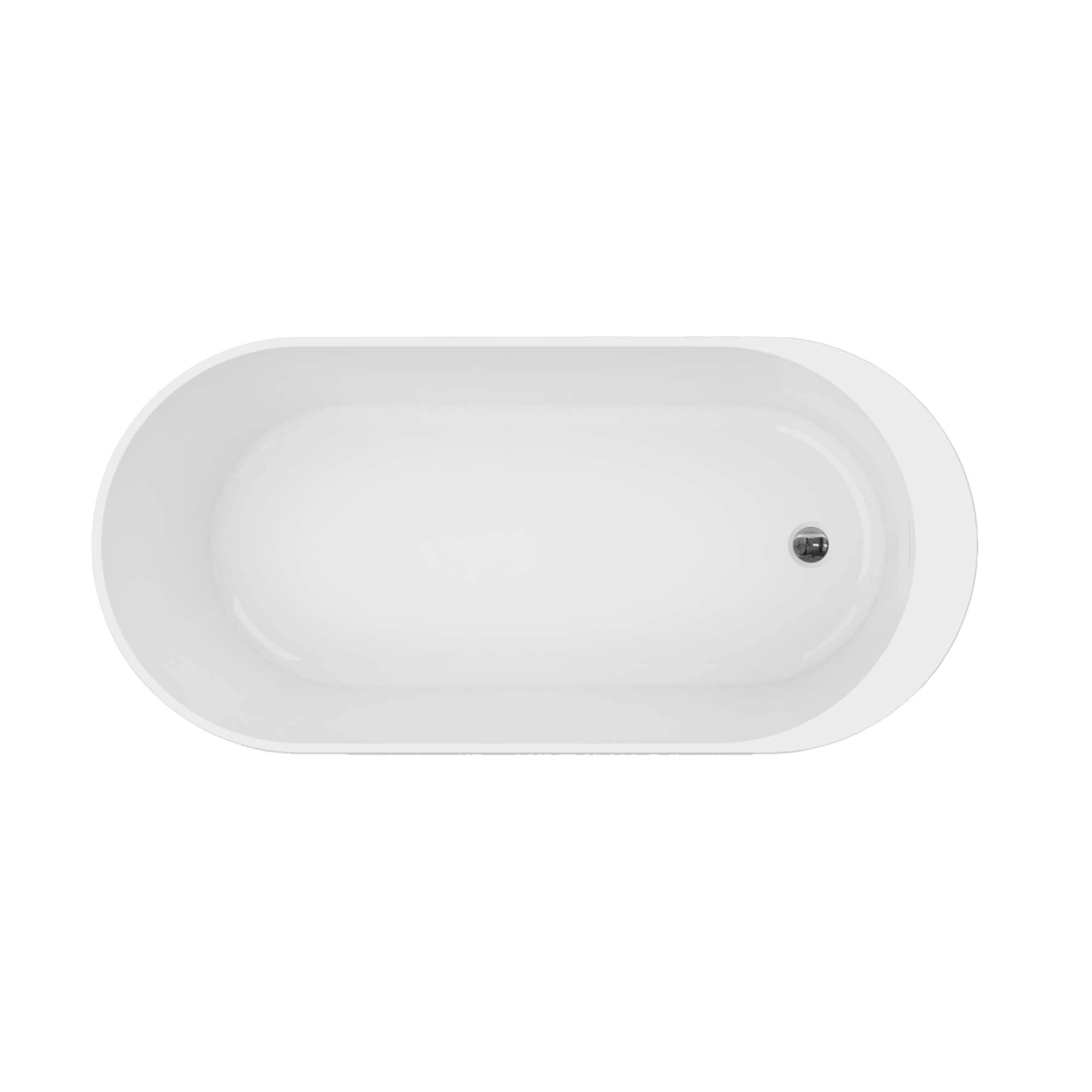 GoodHome Huron Matt Black Acrylic Oval Freestanding Bath (L)1700mm (W)750mm 4 GoodHome Huron Matt Black Acrylic Oval Freestanding Bath (L)1700mm (W)750mm - Image 2