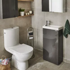 GoodHome Imandra Gloss Anthracite 1 Door Freestanding Bathroom Basin Cloakroom Unit (W)440mm (H)790mm 19 GoodHome Imandra Gloss Anthracite 1 Door Freestanding Bathroom Basin Cloakroom Unit (W)440mm (H)790mm -Trade point goodhome imandra gloss anthracite 1 door freestanding bathroom basin cloakroom unit w 440mm h 790mm5059340018843 01i BQ