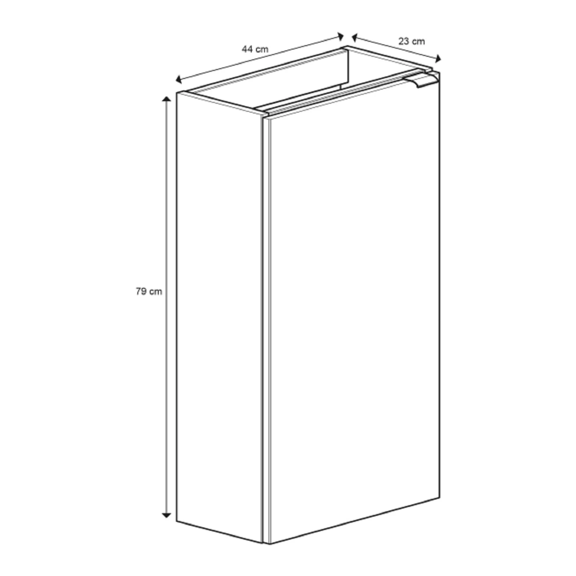 GoodHome Imandra Gloss Anthracite 1 Door Freestanding Bathroom Basin Cloakroom Unit (W)440mm (H)790mm 10 GoodHome Imandra Gloss Anthracite 1 Door Freestanding Bathroom Basin Cloakroom Unit (W)440mm (H)790mm - Image 8