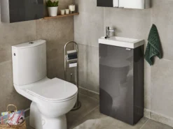 GoodHome Imandra Gloss Anthracite 1 Door Freestanding Bathroom Basin Cloakroom Unit (W)440mm (H)790mm 27 GoodHome Imandra Gloss Anthracite 1 Door Freestanding Bathroom Basin Cloakroom Unit (W)440mm (H)790mm -Trade point goodhome imandra gloss anthracite 1 door freestanding bathroom basin cloakroom unit w 440mm h 790mm5059340018843 40i