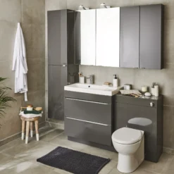 GoodHome Imandra Gloss Anthracite Wall-mounted Bathroom Cabinet (W)600mm (H)600mm 12 GoodHome Imandra Gloss Anthracite Wall-mounted Bathroom Cabinet (W)600mm (H)600mm -Trade point goodhome imandra gloss anthracite wall mounted bathroom cabinet w 600mm h 600mm5059340018904 05i BQ
