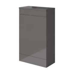 GoodHome Imandra Gloss Warm Grey Freestanding Toilet Cabinet (W)500mm (H)840mm