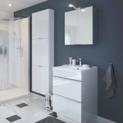 GoodHome Imandra Gloss White Wall Cabinet (W)600mm (H)600mm 11 GoodHome Imandra Gloss White Wall Cabinet (W)600mm (H)600mm -Trade point goodhome imandra gloss white wall cabinet w 600mm h 600mm3663602933632 04bq