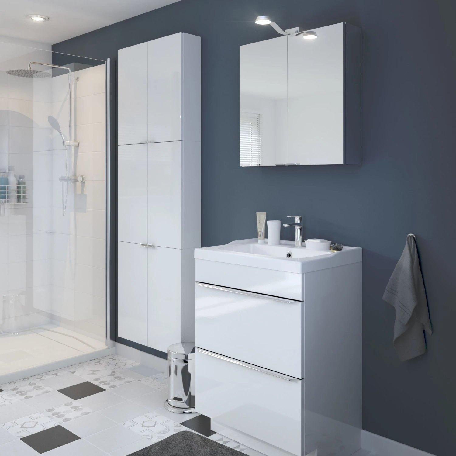 GoodHome Imandra Gloss White Wall Cabinet (W)600mm (H)600mm 7 GoodHome Imandra Gloss White Wall Cabinet (W)600mm (H)600mm - Image 5