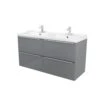 GoodHome Imandra & Lana Grey Wall-mounted Vanity Unit & Basin Set (W)1204mm 2 GoodHome Imandra & Lana Grey Wall-mounted Vanity Unit & Basin Set (W)1204mm -Trade point goodhome imandra lana grey wall mounted vanity unit basin set w 1204mm3663602313069 04c bq