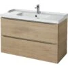 GoodHome Imandra & Lana Oak Effect Freestanding Vanity Unit & Basin Set (W)1004mm 2 GoodHome Imandra & Lana Oak Effect Freestanding Vanity Unit & Basin Set (W)1004mm -Trade point goodhome imandra lana oak effect freestanding vanity unit basin set w 1004mm3663602312895 04c bq