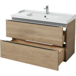 GoodHome Imandra & Lana Oak Effect Freestanding Vanity Unit & Basin Set (W)1004mm 13 GoodHome Imandra & Lana Oak Effect Freestanding Vanity Unit & Basin Set (W)1004mm -Trade point goodhome imandra lana oak effect freestanding vanity unit basin set w 1004mm3663602312895 05c bq
