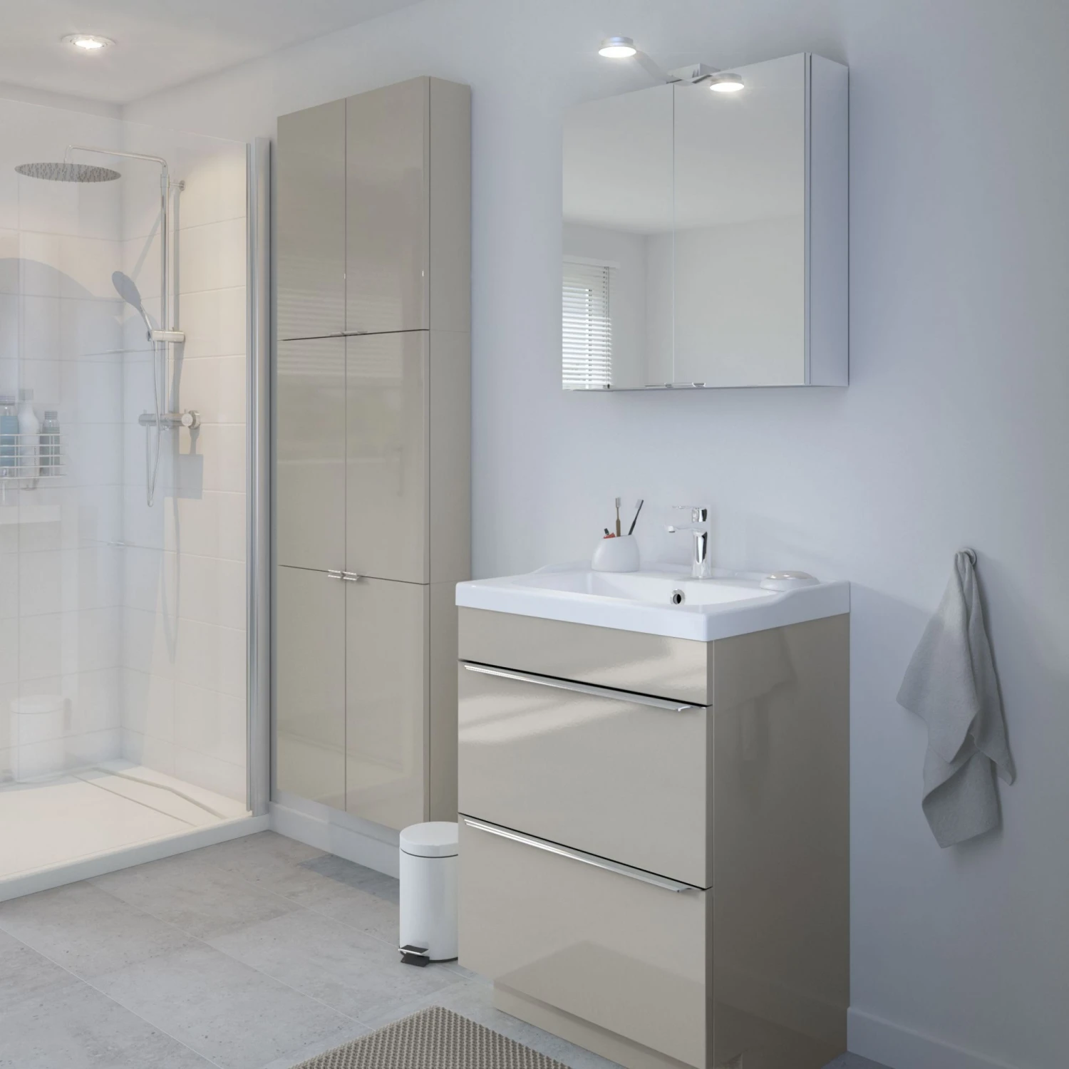 GoodHome Imandra & Lana Taupe Freestanding Vanity Unit & Basin Set (W)604mm 8 GoodHome Imandra & Lana Taupe Freestanding Vanity Unit & Basin Set (W)604mm - Image 6