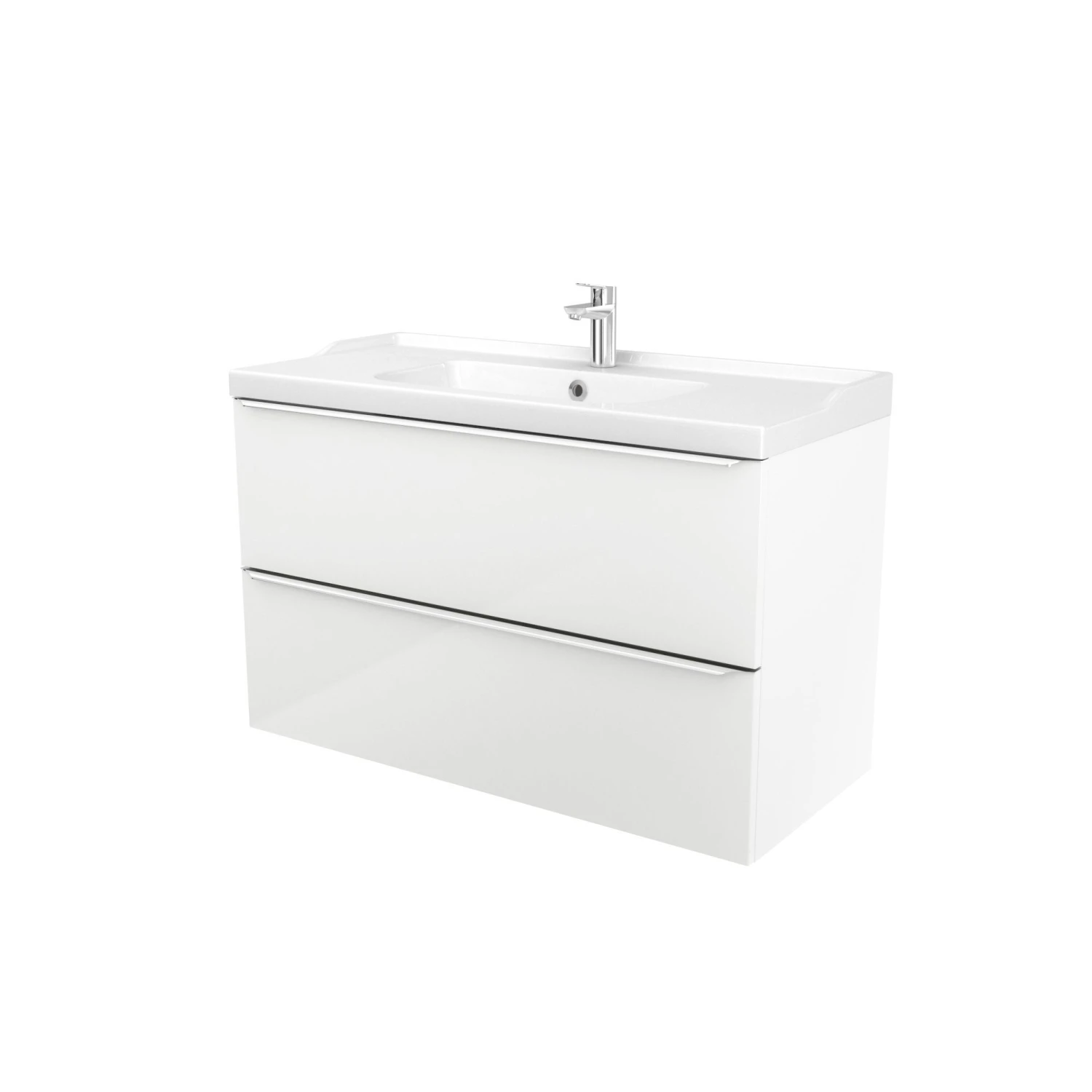 GoodHome Imandra & Lana White Wall-mounted Vanity Unit & Basin Set (W)1004mm 3 GoodHome Imandra & Lana White Wall-mounted Vanity Unit & Basin Set (W)1004mm