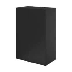 GoodHome Imandra Matt Black Double Deep Cabinet (W)600mm (H)900mm