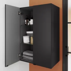 GoodHome Imandra Matt Black Double Deep Cabinet (W)600mm (H)900mm -Trade point goodhome imandra matt black double deep cabinet w 600mm h 900mm5059340393124 01i