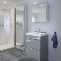 GoodHome Imandra & Mila Grey Freestanding Vanity Unit & Basin Set (W)604mm -Trade point goodhome imandra mila grey freestanding vanity unit basin set w 604mm3663602312383 01i bq