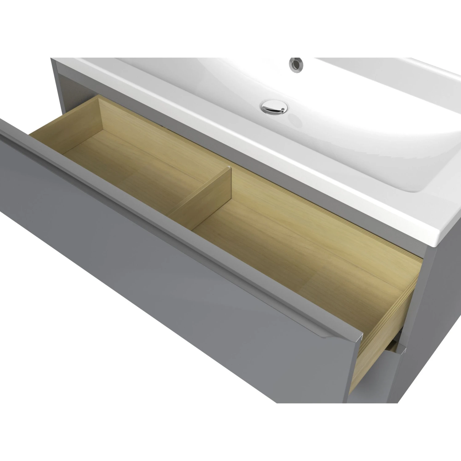 GoodHome Imandra & Mila Grey Wall-mounted Vanity Unit & Basin Set (W)1004mm 8 GoodHome Imandra & Mila Grey Wall-mounted Vanity Unit & Basin Set (W)1004mm - Image 6