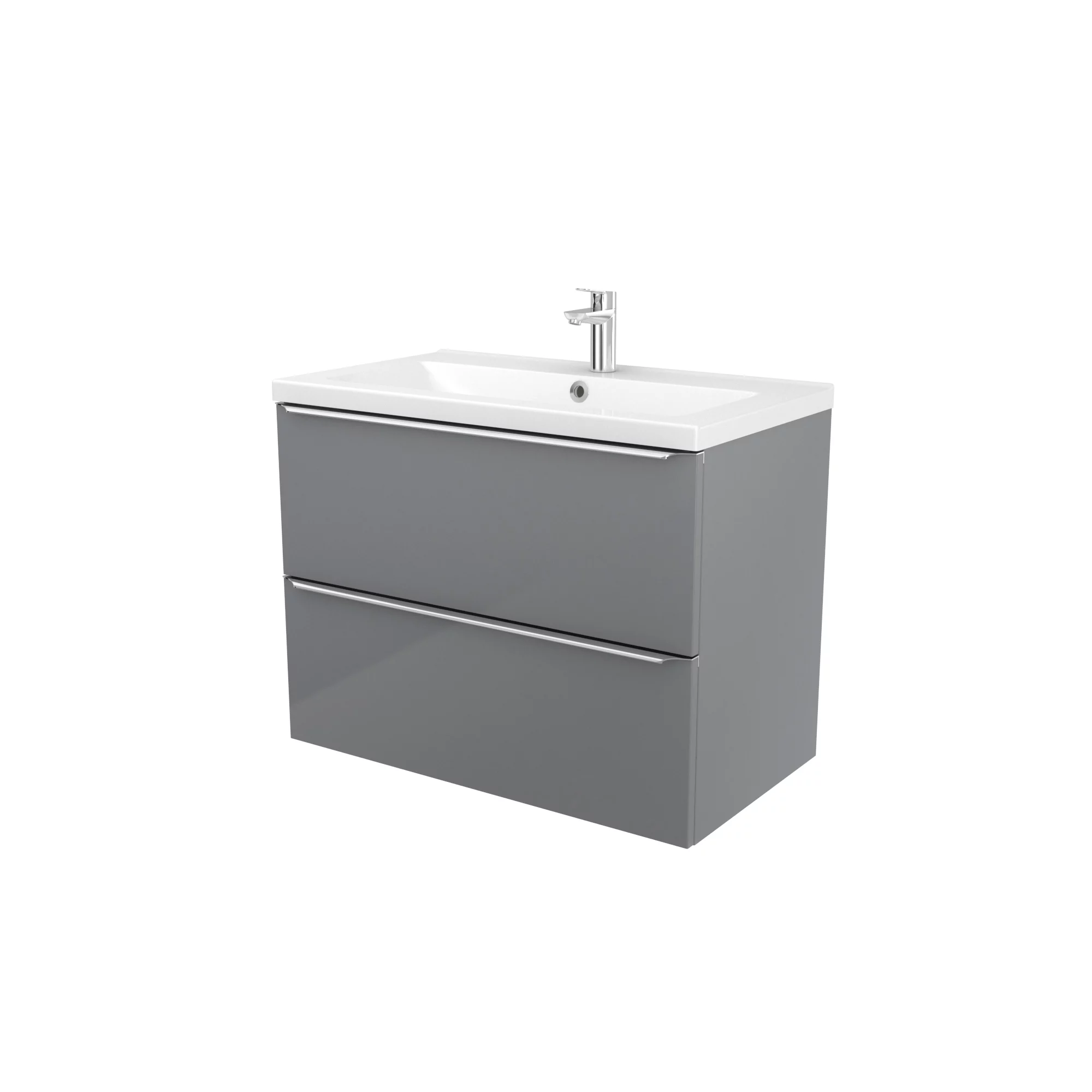 GoodHome Imandra & Mila Grey Wall-mounted Vanity Unit & Basin Set (W)804mm 3 GoodHome Imandra & Mila Grey Wall-mounted Vanity Unit & Basin Set (W)804mm