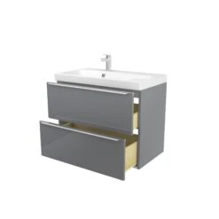 GoodHome Imandra & Mila Grey Wall-mounted Vanity Unit & Basin Set (W)804mm 14 GoodHome Imandra & Mila Grey Wall-mounted Vanity Unit & Basin Set (W)804mm -Trade point goodhome imandra mila grey wall mounted vanity unit basin set w 804mm3663602313335 03c bq