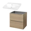 GoodHome Imandra & Mila Oak Effect Freestanding Vanity Unit & Basin Set (W)604mm