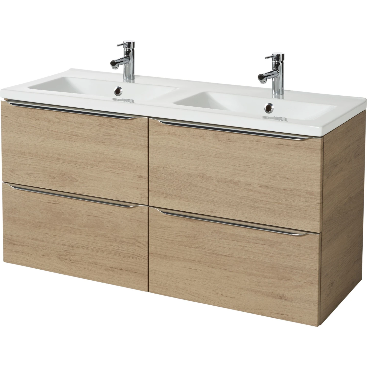 GoodHome Imandra & Mila Oak Effect Wall-mounted Vanity Unit & Basin Set (W)1204mm 3 GoodHome Imandra & Mila Oak Effect Wall-mounted Vanity Unit & Basin Set (W)1204mm