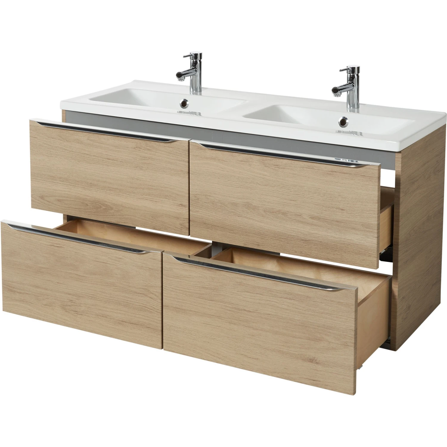 GoodHome Imandra & Mila Oak Effect Wall-mounted Vanity Unit & Basin Set (W)1204mm 5 GoodHome Imandra & Mila Oak Effect Wall-mounted Vanity Unit & Basin Set (W)1204mm - Image 3