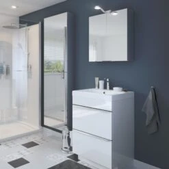 GoodHome Imandra & Mila White Freestanding Vanity Unit & Basin Set (W)604mm -Trade point goodhome imandra mila white freestanding vanity unit basin set w 604mm3663602312666 01i bq