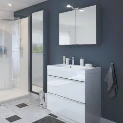 GoodHome Imandra & Mila White Freestanding Vanity Unit & Basin Set (W)804mm 15 GoodHome Imandra & Mila White Freestanding Vanity Unit & Basin Set (W)804mm -Trade point goodhome imandra mila white freestanding vanity unit basin set w 804mm3663602312826 01i bq