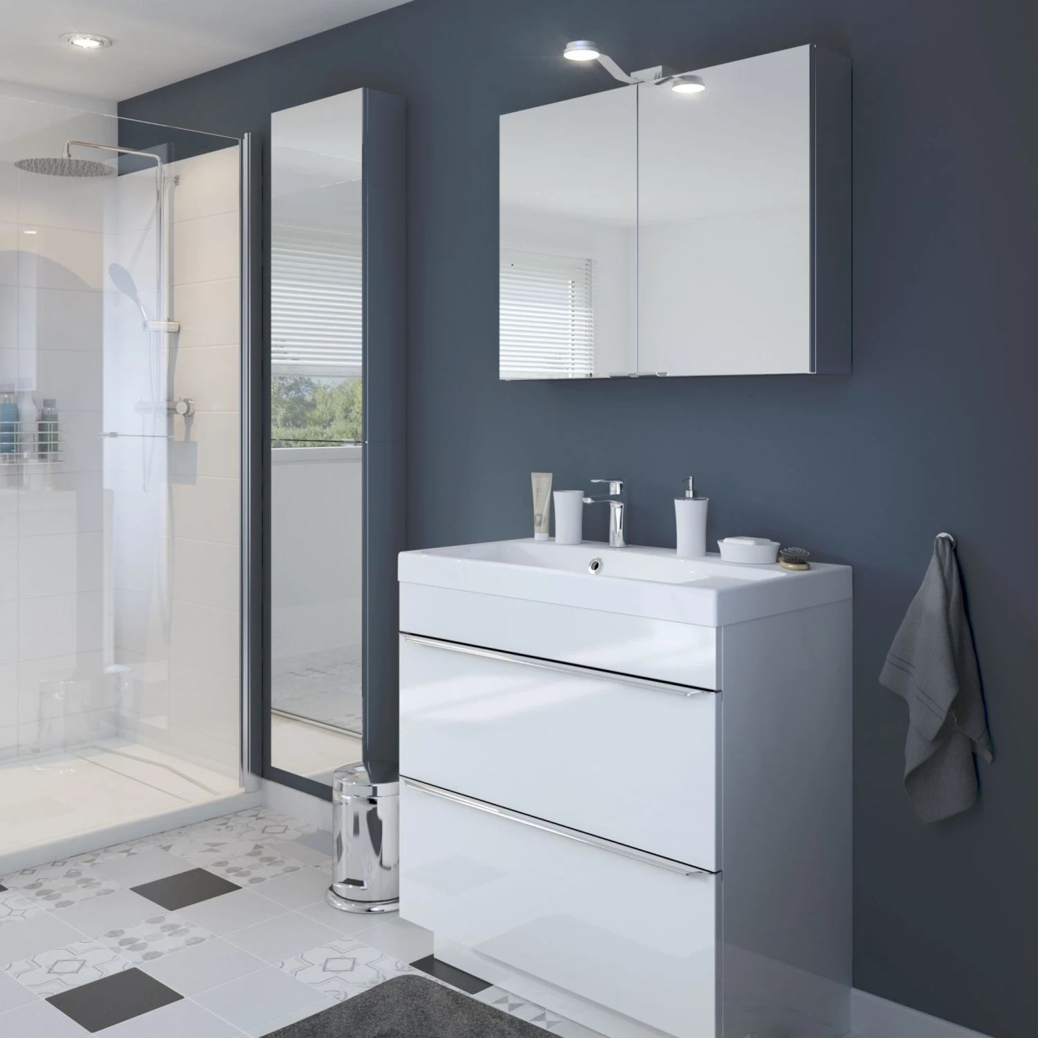 GoodHome Imandra & Mila White Freestanding Vanity Unit & Basin Set (W)804mm 9 GoodHome Imandra & Mila White Freestanding Vanity Unit & Basin Set (W)804mm - Image 7