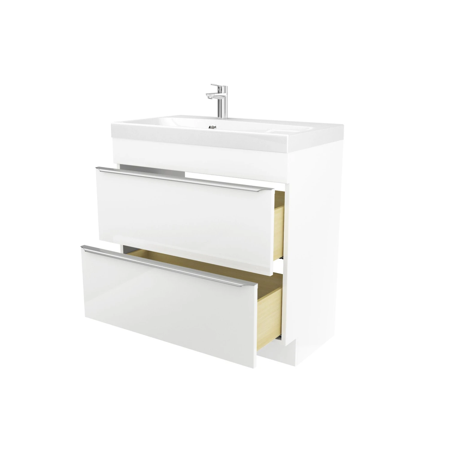 GoodHome Imandra & Mila White Freestanding Vanity Unit & Basin Set (W)804mm 5 GoodHome Imandra & Mila White Freestanding Vanity Unit & Basin Set (W)804mm - Image 3