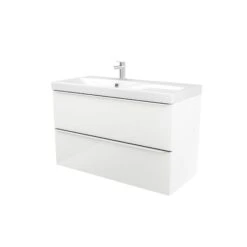 GoodHome Imandra & Mila White Wall-mounted Vanity Unit & Basin Set (W)1004mm