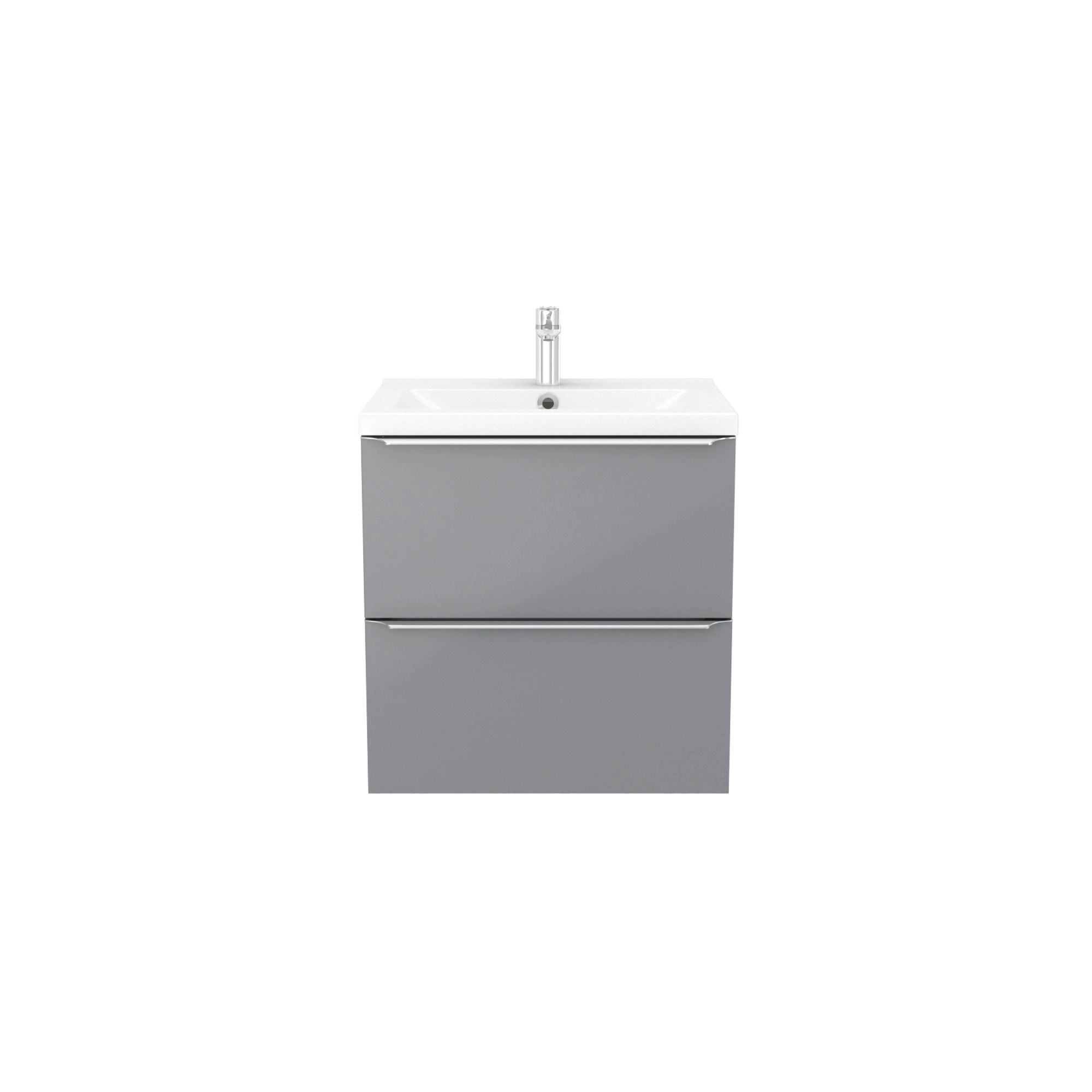 GoodHome Imandra & Nira Grey Wall-mounted Vanity Unit & Basin Set (W)604mm 3 GoodHome Imandra & Nira Grey Wall-mounted Vanity Unit & Basin Set (W)604mm
