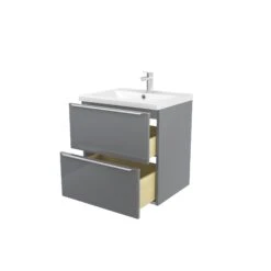 GoodHome Imandra & Nira Grey Wall-mounted Vanity Unit & Basin Set (W)604mm 10 GoodHome Imandra & Nira Grey Wall-mounted Vanity Unit & Basin Set (W)604mm -Trade point goodhome imandra nira grey wall mounted vanity unit basin set w 604mm3663602313199 04c bq