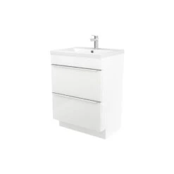GoodHome Imandra & Nira White Freestanding Vanity Unit & Basin Set (W)604mm