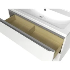 GoodHome Imandra & Nira White Wall-mounted Vanity Unit & Basin Set (W)1004mm -Trade point goodhome imandra nira white wall mounted vanity unit basin set w 1004mm3663602312987 06c bq