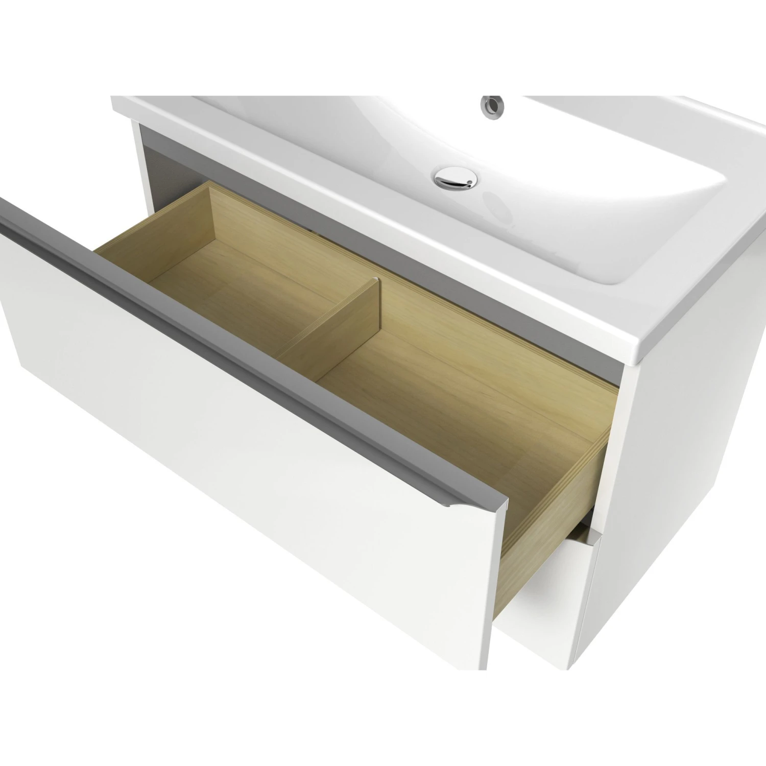 GoodHome Imandra & Nira White Wall-mounted Vanity Unit & Basin Set (W)804mm 8 GoodHome Imandra & Nira White Wall-mounted Vanity Unit & Basin Set (W)804mm - Image 6